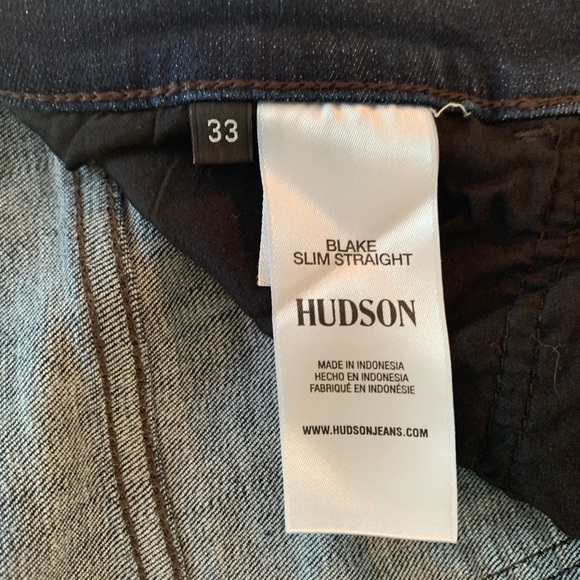 Hudson Jeans Sz 33 Blake Slim Blue Straight Leg Denim - Picture 2 of 5